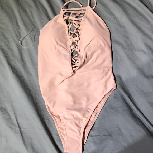 Forever 21 Raw Ladder Cutout OnePiece Bathing Suit - Picture 2 of 6